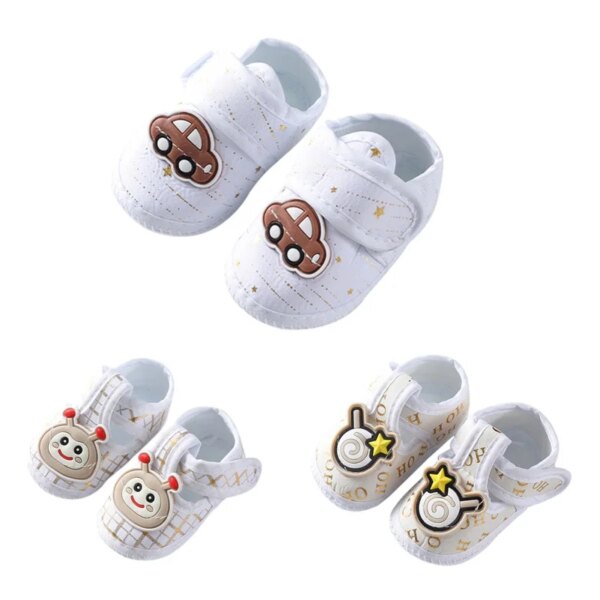 0-2 Years Old Newborn Baby Small Car Single Cotton Cloth Shoes Baby Cartoon Pattern Cloth Shoes Baby Soft-Soled Toddler Shoes