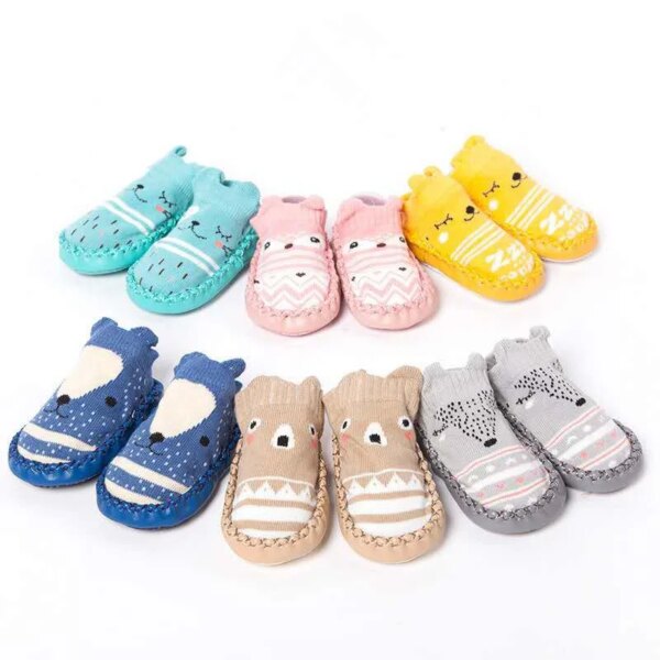 0-24Months Spring Autumn Newborn Rubber Soles Baby Socks Infant Baby Girls Boys Shoes Baby Floor Socks Anti Slip Soft Sole Sock