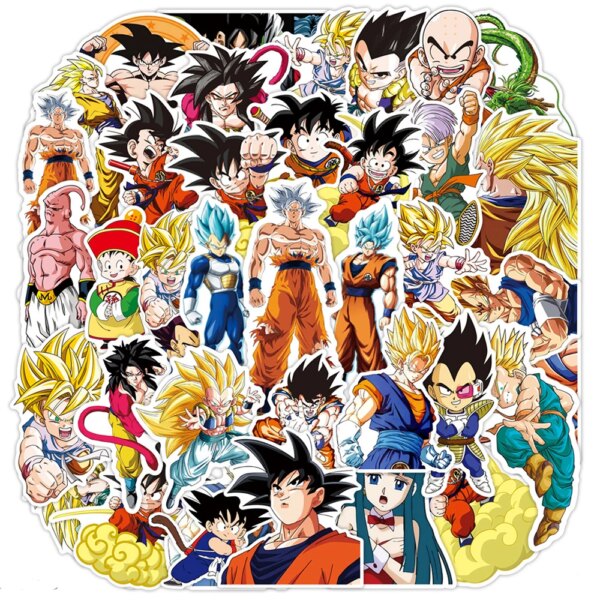 10/30/50pcs Anime Son Goku Dragon Ball Stickers Cool Cartoon Sticker Laptop Skateboard Car Notebook Super Saiyan Decals Kids Toy