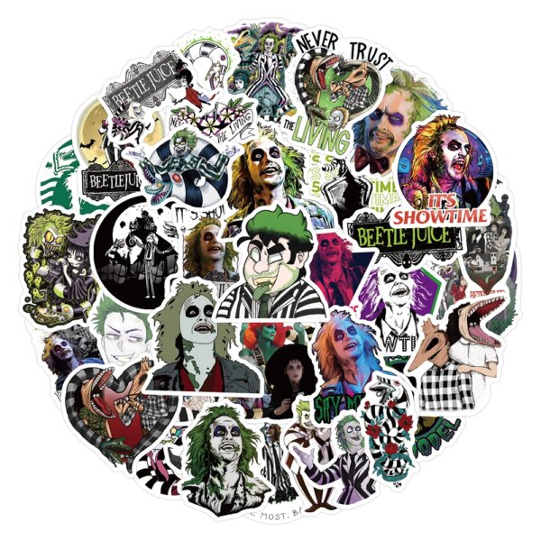 10/30/50pcs Tim Burton Beetlejuice Movie Graffiti Stickers Decals DIY Luggage Skateboard Laptop Phone Car Vinyl Cool Sticker Toy