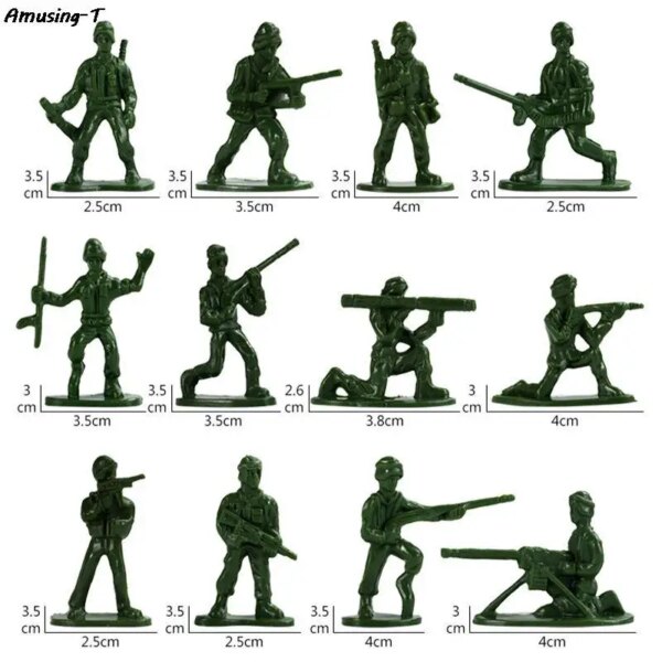 100PCS Children Toy Mini Classic Military Soldiers Figures Models Playset Desk Decor Toddler Army Men Kids Toy Gift Accessories