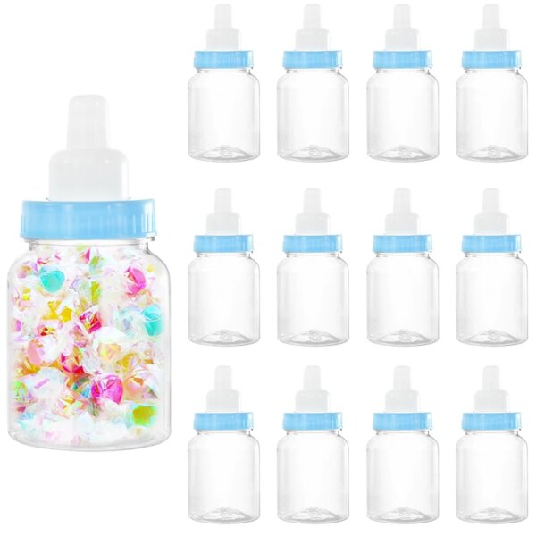 12Pcs Baby Pacifier Bottle Candy Box Baby Shower Gift for Guests Baptism Boy Girl Gender Reveal Decoration Birthday Party Favors