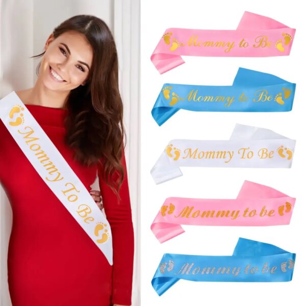 1PC New Mommy Mum To Be Sash Baby Boy Girl Baby Shower Decoration Sash Newborn Party Decoration Etiquette Belt