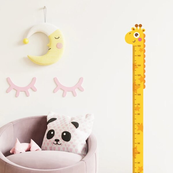 1pc Cartoon Animals Height Measure Wall Sticker Giraffe Wall Stick Child Growth Ruler Growth Chart For Kids Bedroom Baby Nursery