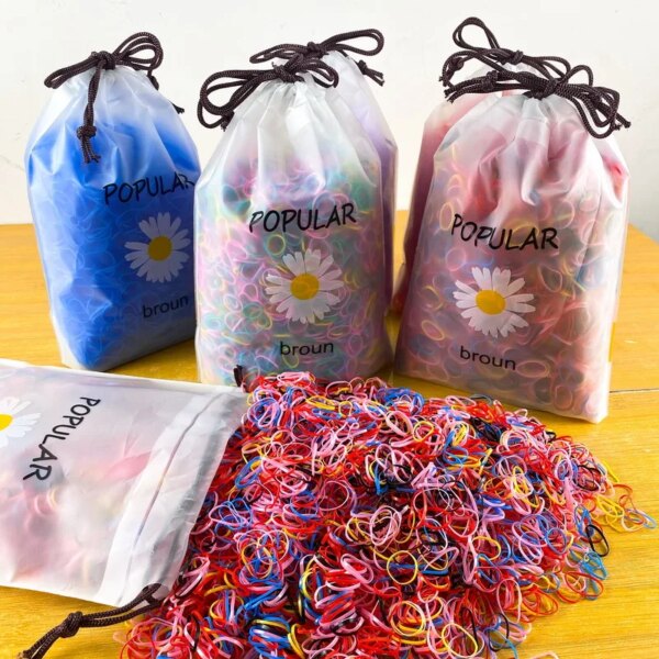 2000pcs/lot Children Transparent Hair Rubber Bands for bracelets Baby Elastic Small Hair Tie Gum kids hair beads hair accessorie