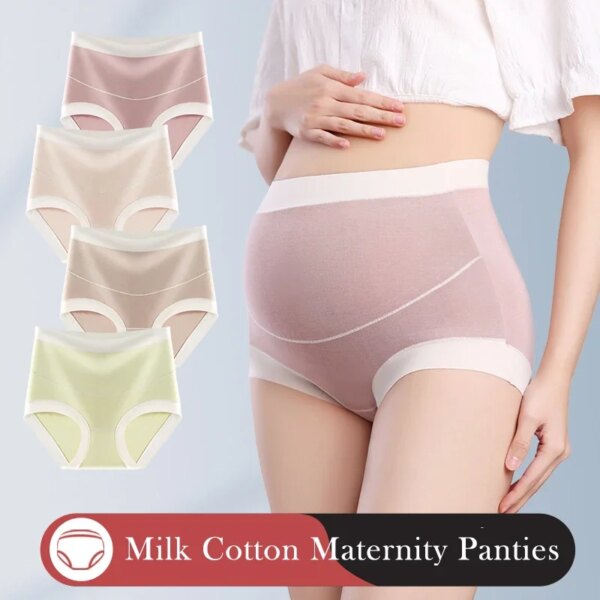 2023 Summer Milk Cotton Maternity Panties 60S Quality High Waist Belly Underwear Clothes for Pregnant Women Pregnancy Briefs