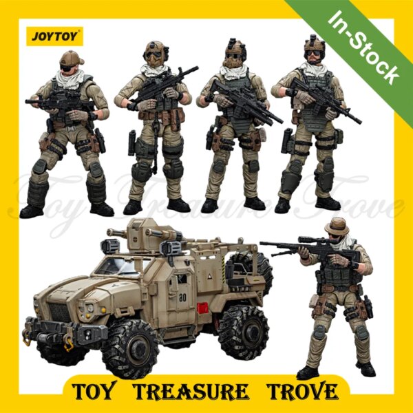 [In-Stock] JOYTOY 1/18 Action Figure U.S. Army Delta Assault Squad Cyclone Assault Armored Car Anime Military Model Gift Toys